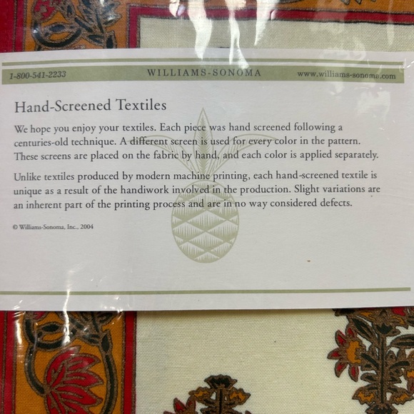 NIP Williams Sonoma Hand-Screened Placemats Set of 4 Castilian - Picture 2 of 3